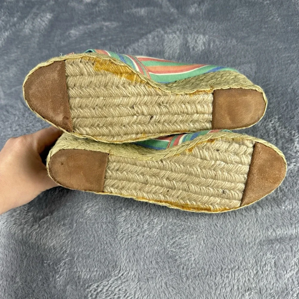 Ralph‎ Lauren Multicolor Espadrille Wedge Sandals Women's 9 B Summer Feminine
